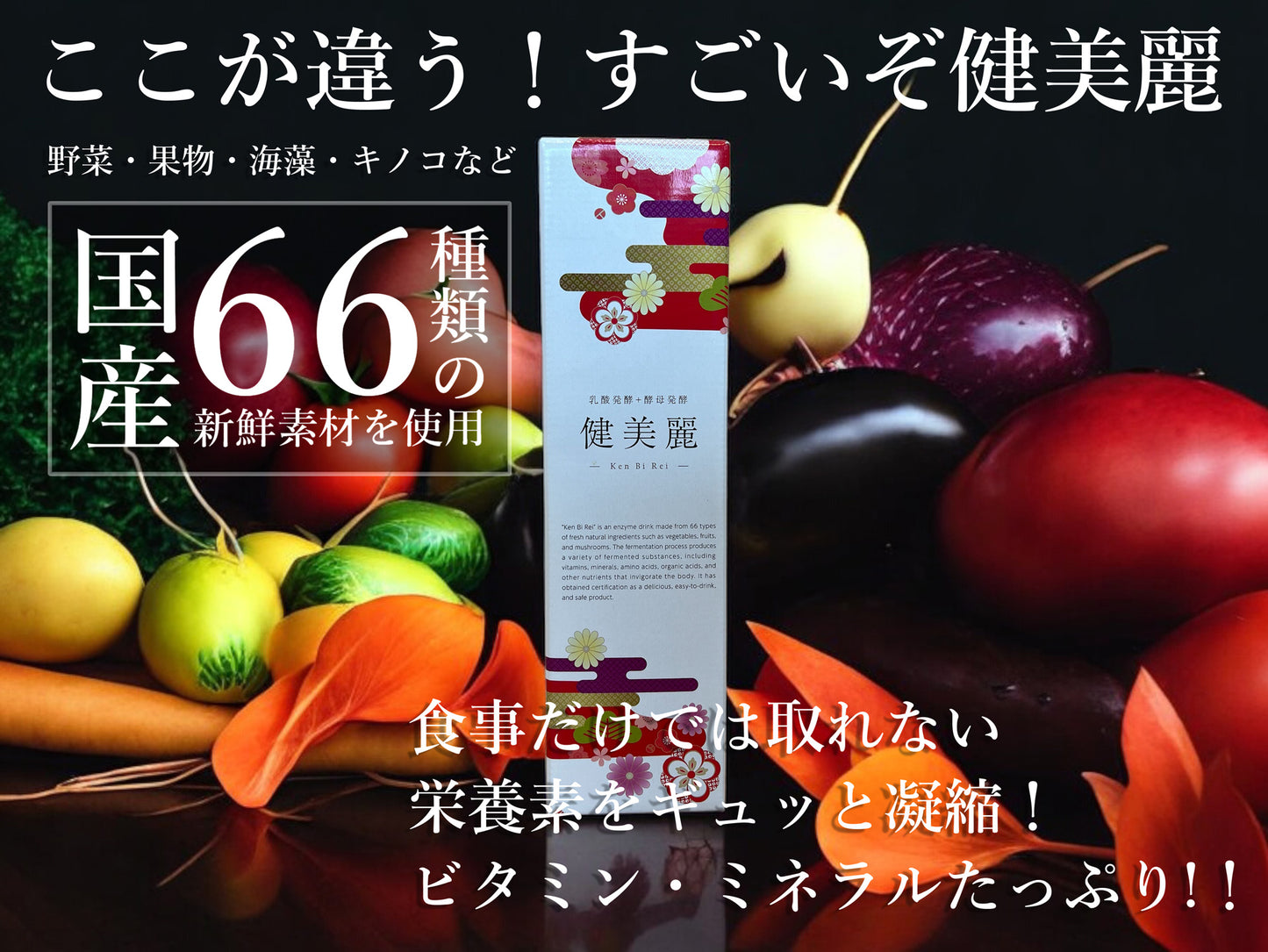 植物エキス発酵飲料　健美麗 720ml［乳酸発酵＋酵母発酵］